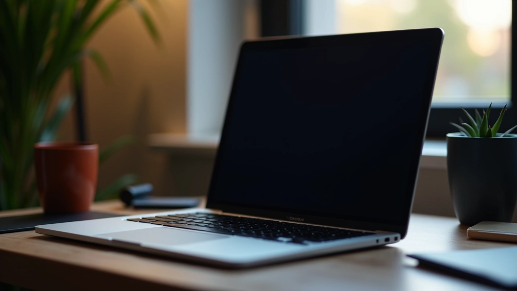 Computer monitor displaying dark mode interface with smooth color transitions